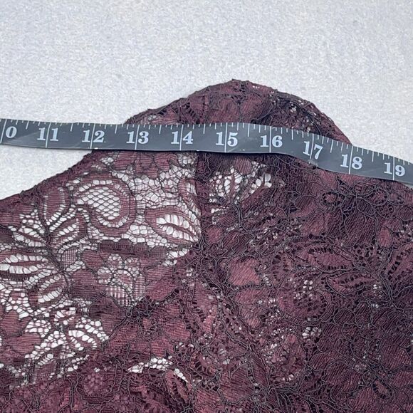 David's Bridal Dress Women 20W Garnet Lace Overlay Elbow Sleeve Cocktail NWT - Picture 6 of 16